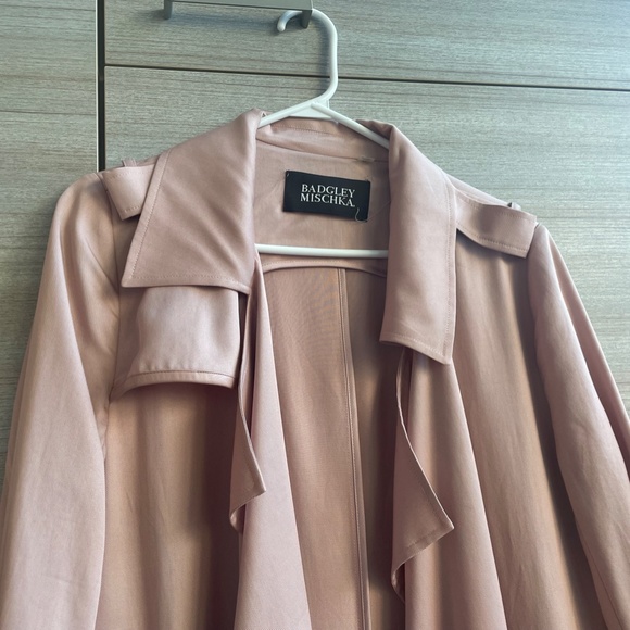 Radgley Mischka blush pink long trench coat - Picture 4 of 12